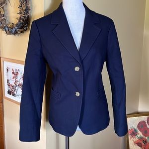 TALBOTS Size 16 Navy Blue 2-Button
100% Cotton Tailored Textured $149 NEW